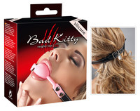 Bad Kitty - szilikon szájpecek műbőr pánttal (pink) kép