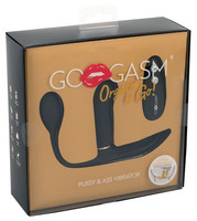 GoGasm Pussy & Ass - akkus, rádiós 3 ágú vibrátor (fekete) kép