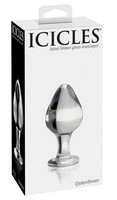 Icicles No. 25 - kúpos, üveg anál dildó (áttetsző) kép
