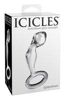 Icicles No. 46 - makkos üveg dildó fogógyűrűvel (pink) kép