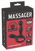 Massager - akkus, rádiós, forgó, melegítős prosztata vibrátor (fekete) kép