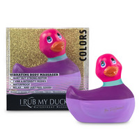 My Duckie Colors 2.0 - csíkos kacsa vízálló csiklóvibrátor (lila-pink) kép