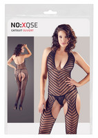 NO:XQSE - nyakpántos, csíkos, nyitott overall tangával (fekete) kép