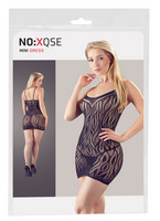NO:XQSE - tigriscsíkos, áttetsző ruha tangával (fekete) kép