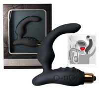 O-Boy keskeny szilikon prosztata vibrátor - fekete (7 ritmusú) kép