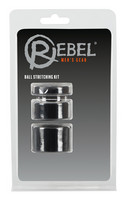 Rebel Ball - pénisz-, heregyűrű és nyújtó szett - (fekete) kép