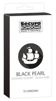 Secura Black Pearl - gyöngyös fekete óvszerek (12 db) kép