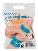 You2Toys Stretchy - szilikon péniszgyűrű trió (kék) kép