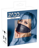 ZADO - bőr szájmaszk szájpecekkel (fekete) kép