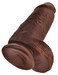 King Cock 9 Chubby - tapadótalpas, herés dildó (23 cm) - barna kép