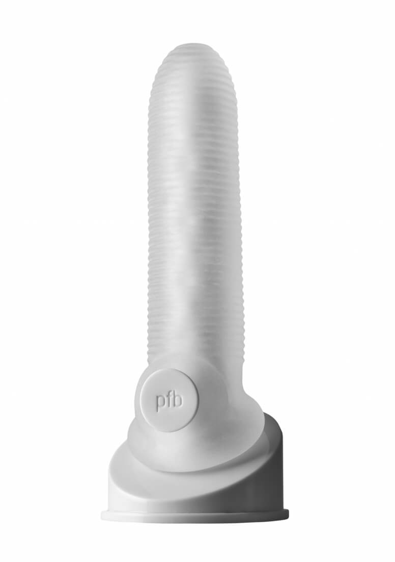 Fat Boy Micro Ribbed - péniszköpeny (17 cm) - tejfehér kép