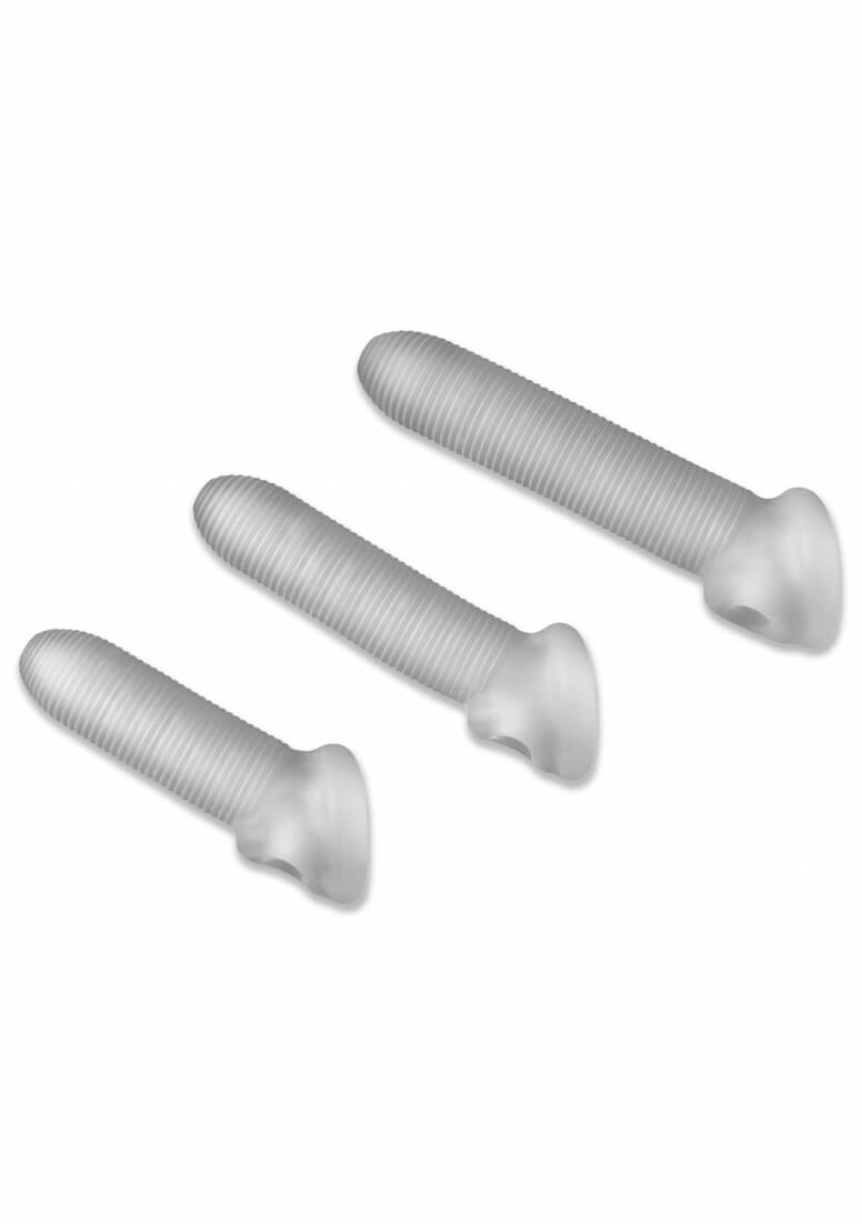 Fat Boy Micro Ribbed - péniszköpeny (17 cm) - tejfehér kép