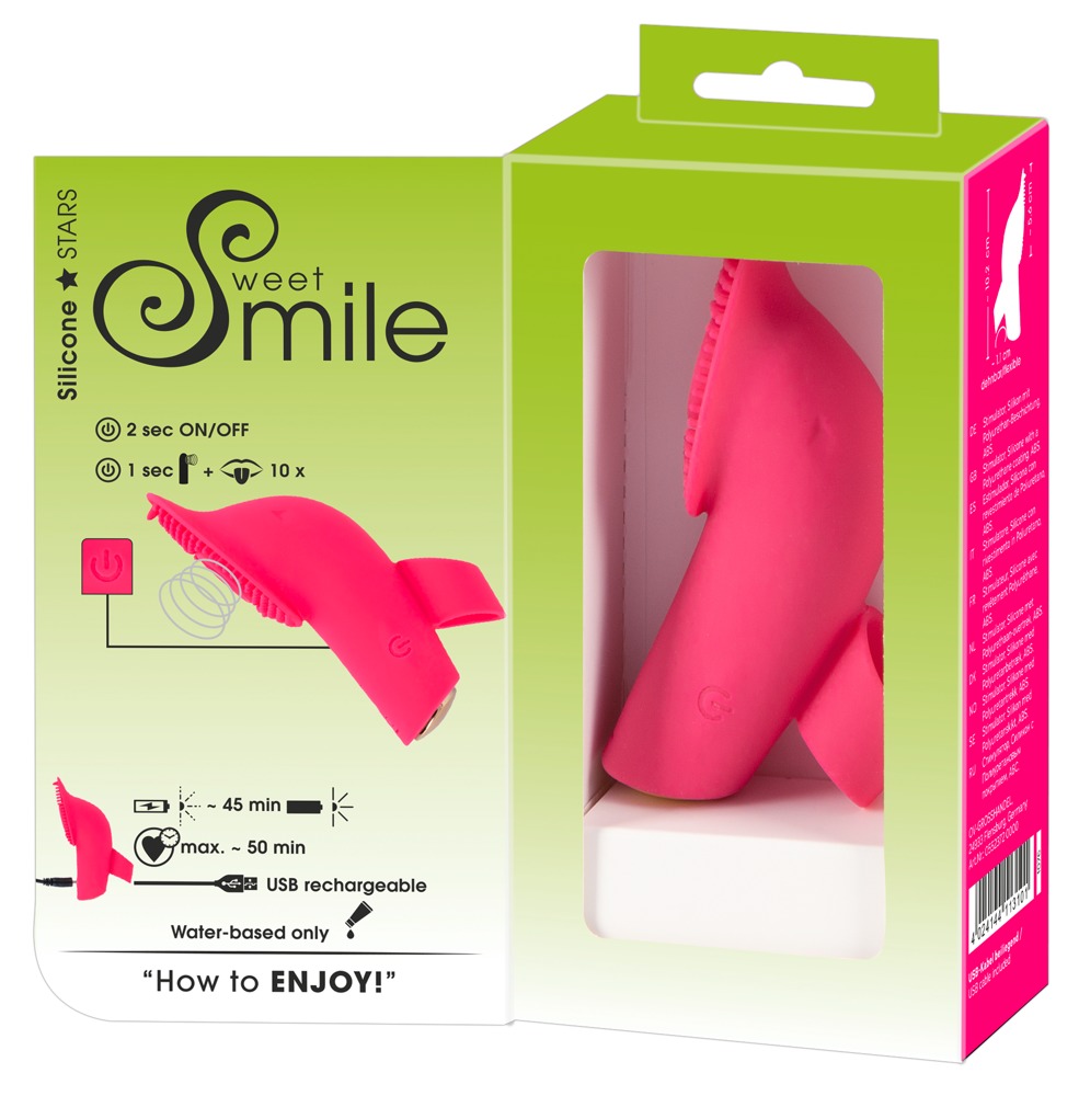 SMILE Licking - akkus, léghullámos-nyelves ujjvibrátor (pink) kép